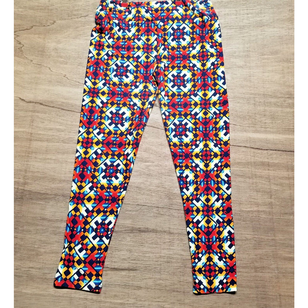 Lularoe Tall & Curvy Leggings Pants Red Orange Yellow Blue